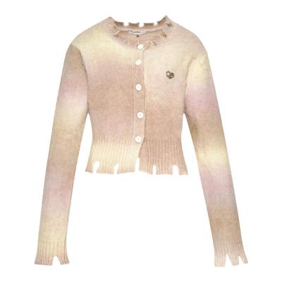 Kroche 温柔渐变色拉毛感羊毛毛衣开衫设计感针织衫外套