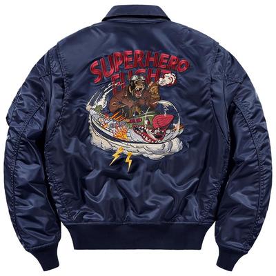 夹棉加厚款刺绣飞行员夹克棉服