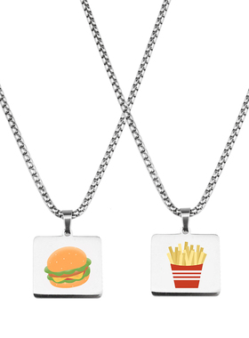 钛钢男女汉堡薯条钛钢不掉色