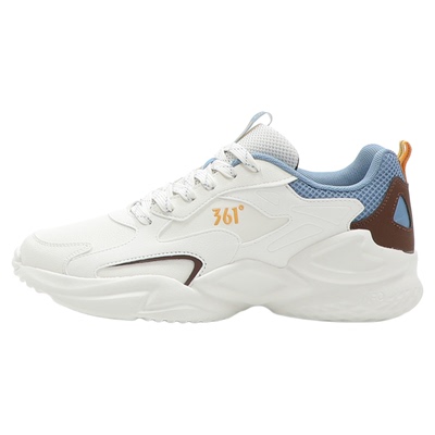 361度男鞋秋冬2025新款皮面防水运动鞋青少年男士白色防滑跑步鞋