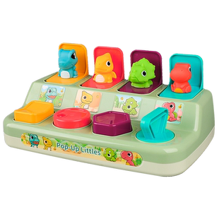 儿童因果关系玩具恐龙吃惊盒躲猫猫弹出式开关盒机关盒1一2岁宝宝