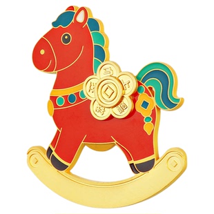 国潮马年文创金属冰箱贴开瓶器定制旋转磁吸贴装饰新年礼物伴手礼