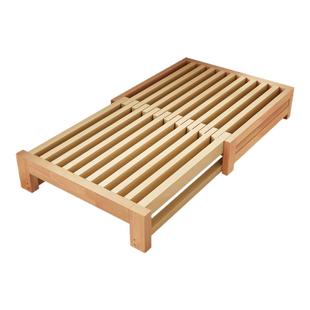 橡胶木实木床小户型沙发床客厅榻榻米抽拉床家用推拉单人床伸缩床