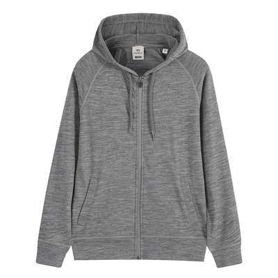 美利奴羊毛女外套长袖拉链帽衫