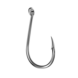 管付伊势尼鱼钩有倒刺散装歪嘴管付鱼钩海钓钩带圈孔钓鱼钩黑鱼钩