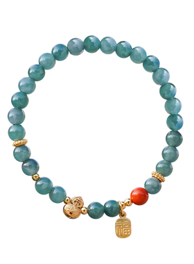 山川心语翡翠蓝水冰种葫芦手串