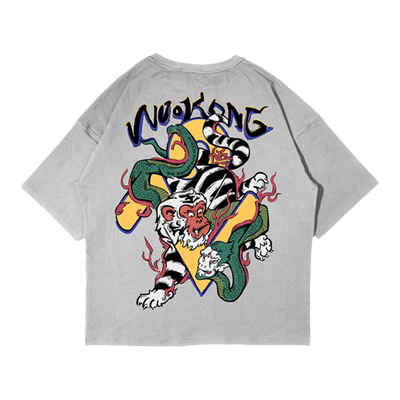 wookong悟空大战二郎神灰色短袖