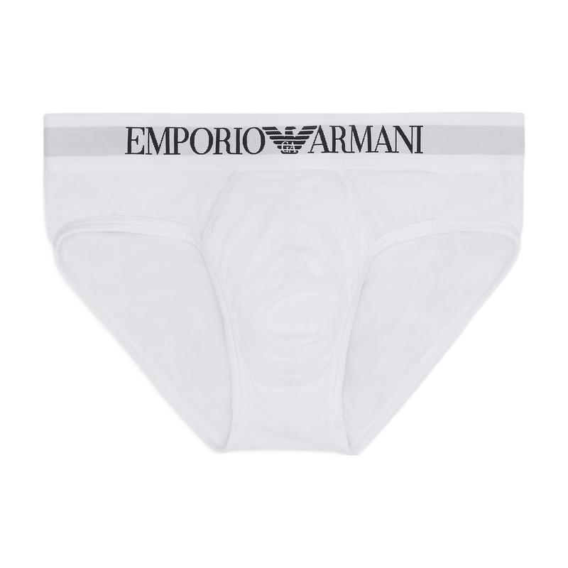 EMPORIO ARMANI/阿玛尼男士Logo腰边纯棉性感三角内裤轻奢礼物