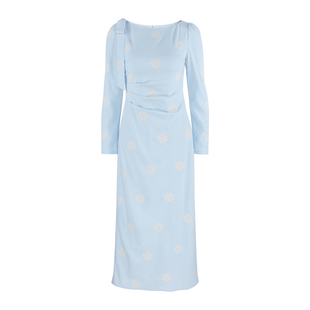 韩语琳 小众设计感刺绣长袖连衣裙女2025春季巨好看气质名媛长裙