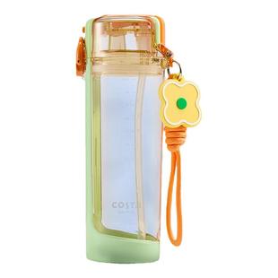 COSTA旗舰店大方杯太空杯大容量女生运动夏季水杯有财花吸管杯