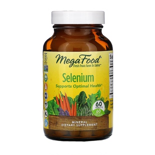 MegaFood硒片Selenium补充食物硒发酵甘氨酸硒50mcg免疫支持60粒