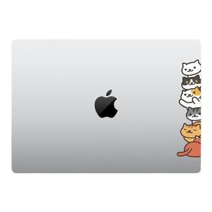 艺贴进口铸造级带导气槽易定位技术 竖排猫咪 适用苹果macbook小米华为联想笔记本电脑局部个性创意装饰贴画
