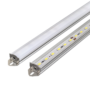 24vled硬灯条12v高亮5730透明罩乳白罩U型槽展示机械柜台设备灯管