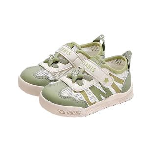 泰兰尼斯学步鞋春夏季新款男宝宝学步鞋网布透气机能鞋女童面包鞋