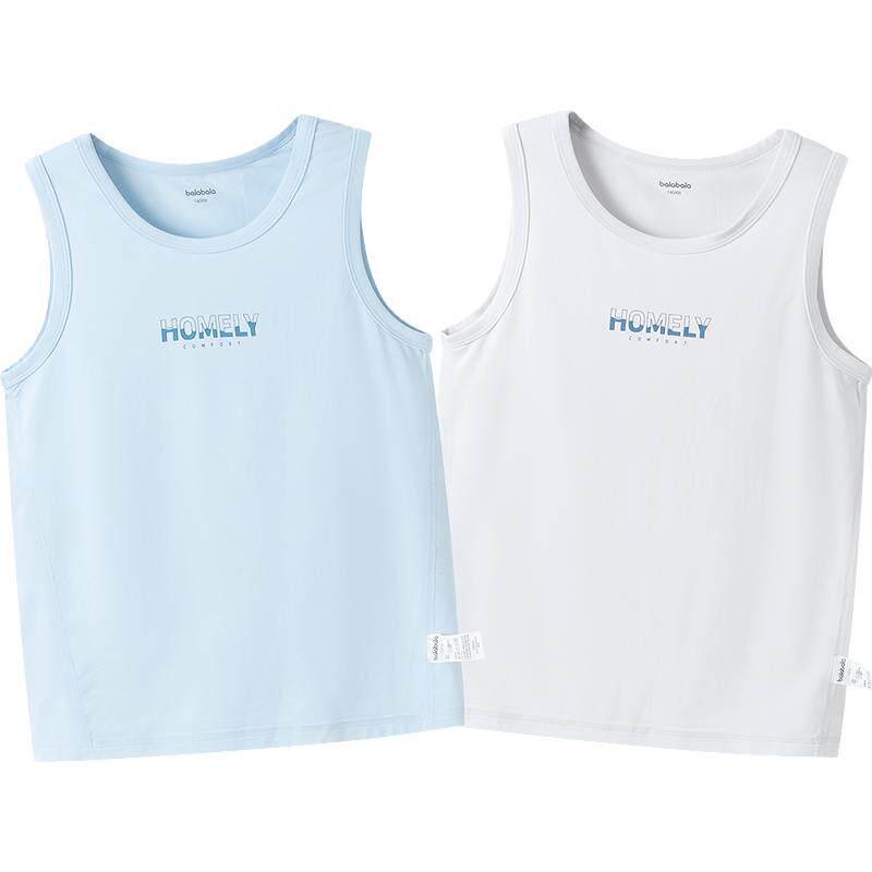 巴拉巴拉儿童背心打底无袖男女童睡衣空调服防着凉透气两件装春秋