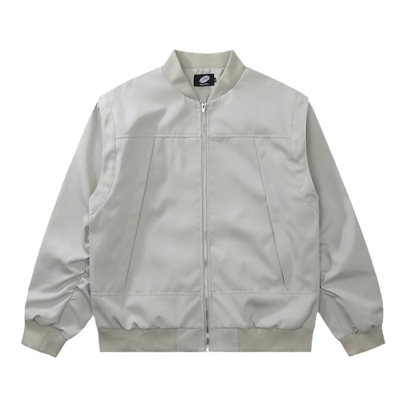 潮牌简约纯色棒球服外套男