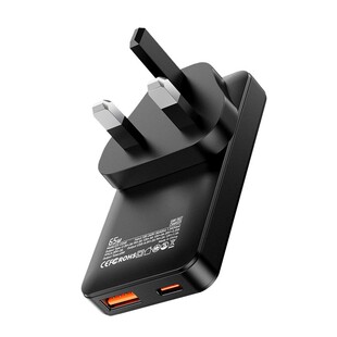 ESSAGER 65W GaN5 Charger Quick Charge Type C USB EU/UK Travel Pulg香港澳版新加坡欧规旅行插头充电器叉