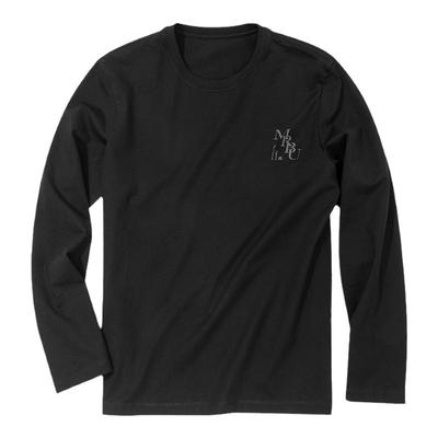 MrBu布先生长袖T恤男士黑色圆领