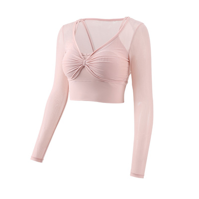 Mitaogirl假两件网纱瑜伽服女