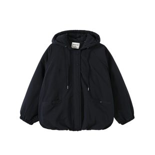 女童秋冬款加绒加厚连帽外套洋气中大童冬季休闲保暖兔毛内里棉服