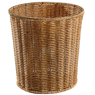 北欧客厅家用卧室垃圾桶仿藤编织分类垃圾篓厕所卫生间无盖垃圾筒