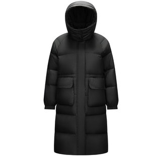 轻松羽绒|商场同款森马羽绒服女长款可拆卸连帽2025新款肌理冬装
