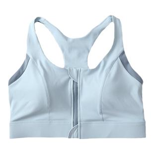 大码防震文胸200斤新款拼色拉链运动内衣外穿bra高强度美背健身