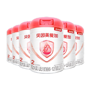 贝因美爱加6-12月婴儿配方奶粉2段800g*6罐装免疫成长乳铁蛋白OPN