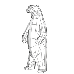 1.5米高 大站立北极熊 几何折纸3D立体纸模型构成DIY手工创意摆件