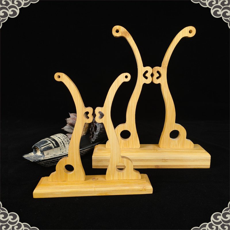 团扇扇架中式宫扇架子底座扇团扇展示架拆卸扇座托竹制支架调整可