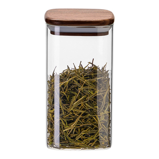 黑胡桃木茶叶罐民宿茶室精品高档密封防潮精致玻璃储存罐花茶红茶