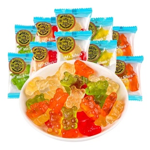 徐福记橡皮糖小熊水果汁味QQ橘子味软糖散装什锦结婚喜糖休闲零食