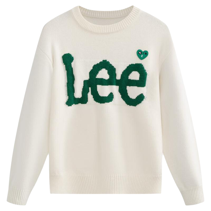 leekids秋冬加厚圆领套头毛衣