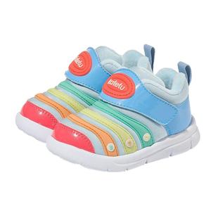 卡特兔儿童男童秋冬女童婴儿宝宝鞋子毛毛虫学步机能加绒运动鞋