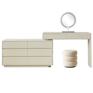 全友家居2025新款收纳斗柜一体梳妆台卧室家用小户型转角化妆桌子