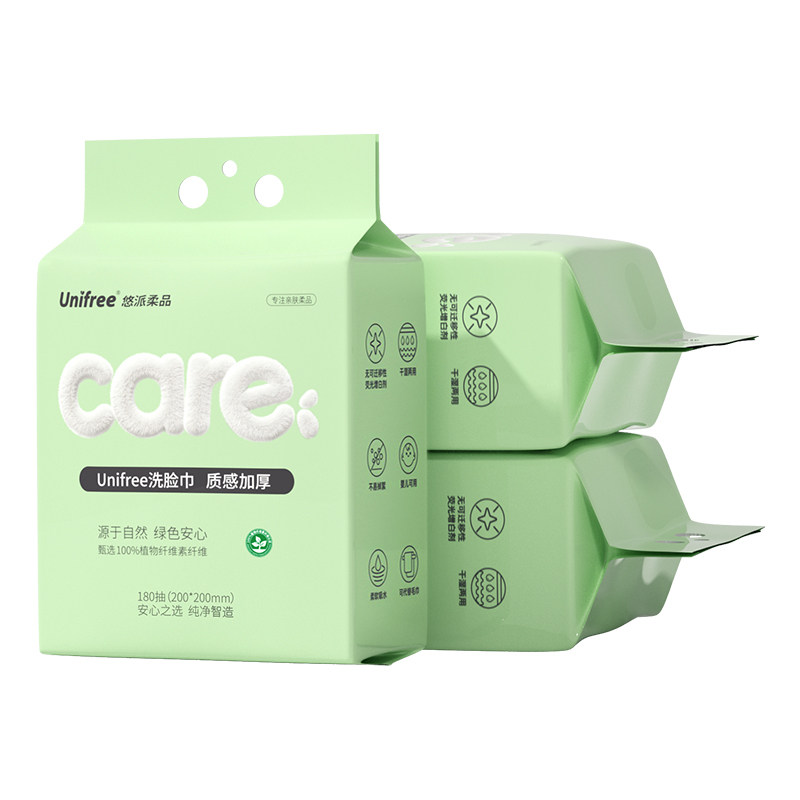 unifree悬抽洗脸巾加量180抽