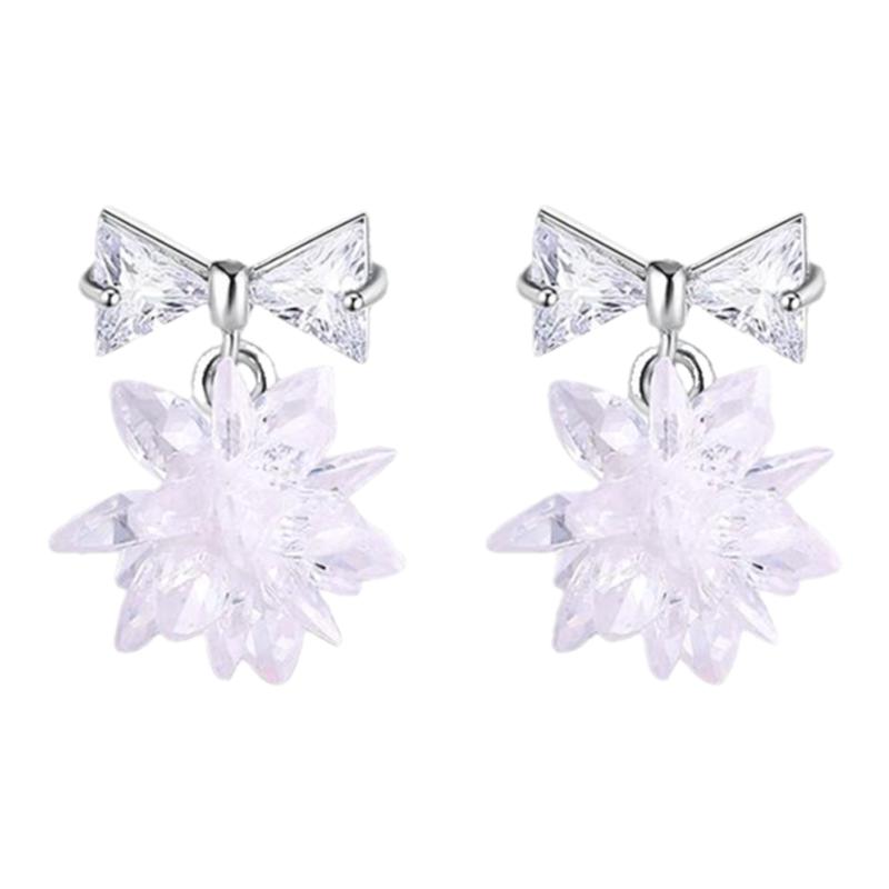 水晶甜美锆石女精致耳钉送赠品