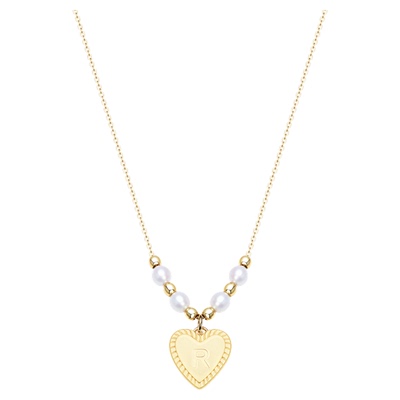 瑟拉蒙天然珍珠字母爱心吊坠项链