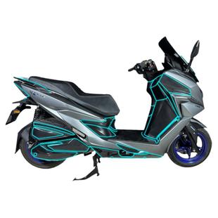 摩小二适用24款光阳赛艇ST250纪念版碳纤维保护贴纸防刮改装配件