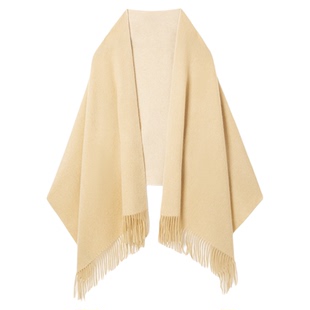 100纯羊绒冬季加大加宽围巾围脖纯色外搭女 韩系氛围感羊绒披肩