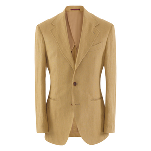 【透气法国长麻】CULTUM开图意式复古单排扣平驳领亚麻西服套装男