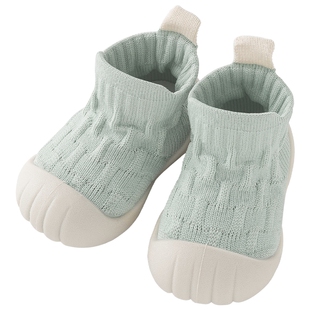 乖奇熊新生宝宝室内学步鞋秋冬季软底包头鞋袜婴幼儿防滑地板袜子