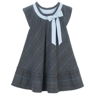 KEIKO [可拆蝴蝶结] 法式小飞袖格纹连衣裙26春季甜系娃娃背心裙