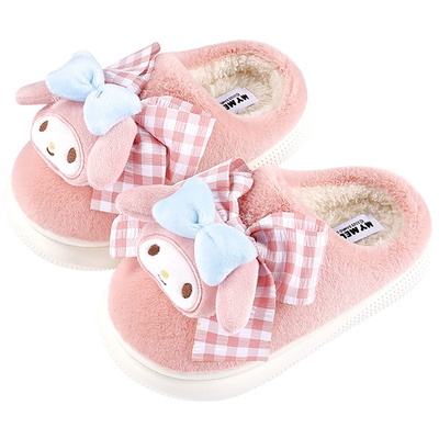 美乐蒂儿童棉拖鞋冬公主室内毛毛