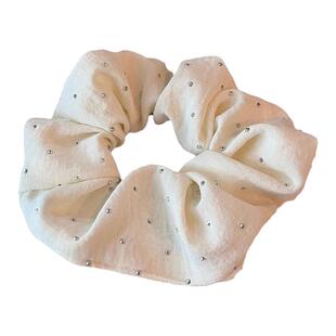 新款薄荷曼波绿大肠发圈女侧马尾肥肠头绳韩系温柔满天星头花发饰