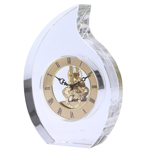 现代简约玻璃座钟台式台钟客厅创意高端摆钟钟表摆件机械摆放式