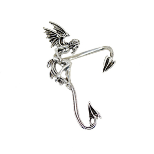 暗黑风恶魔天使立体耳钉耳挂潮个性金属朋克复古哥特风挂耳式耳环