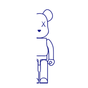 潮牌暴力熊半边创意网红店厨房贴在玻璃电梯门上的防撞墙贴纸高级