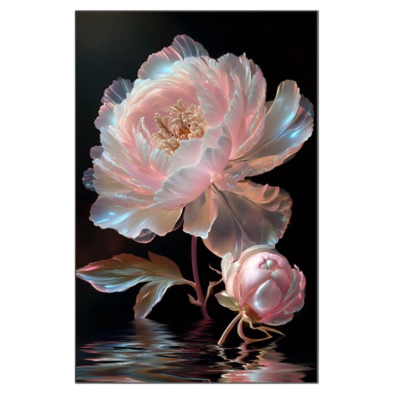 轻奢高级感客厅装饰画抽象花卉