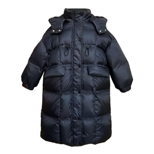 韩国童装儿童羽绒服过膝长款加厚冬装男童女童宝宝90白鸭绒外套潮